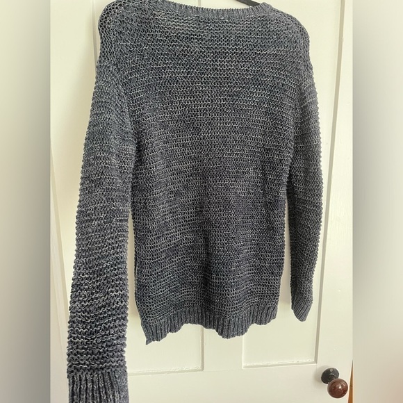 Ann Taylor loose Knot Navy Blue Sweater with Side Zips Size Medium - Picture 5 of 7